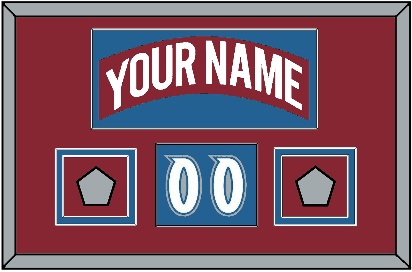 Colorado Nameplate, Number (Shoulder) & 2 Stanley Cup Finals Patches - Road Burgundy (1995-1996) - Signature Tier 2