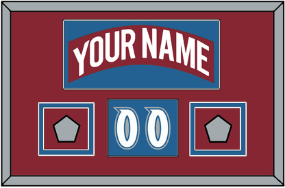 Colorado Nameplate, Number (Shoulder) & 2 Stanley Cup Finals Patches - Road Burgundy (1995-1996) - Signature Tier 2