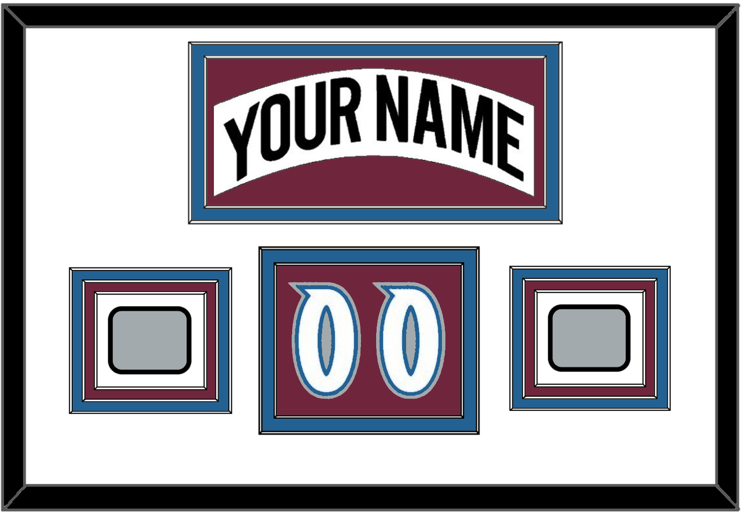 Colorado Nameplate, Number (Shoulder) & 2 Stanley Cup Finals Patches - Home White (1999-2001) - Premier Tier 1