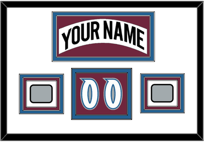 Colorado Nameplate, Number (Shoulder) & 2 Stanley Cup Finals Patches - Home White (1999-2001) - Premier Tier 1