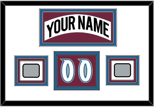 Colorado Nameplate, Number (Shoulder) & 2 Stanley Cup Finals Patches - Home White (1999-2001) - Premier Tier 1