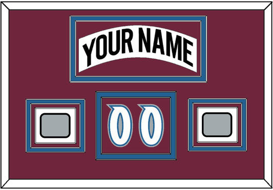 Colorado Nameplate, Number (Shoulder) & 2 Stanley Cup Finals Patches - Home White (1999-2001) - Premier Tier 2