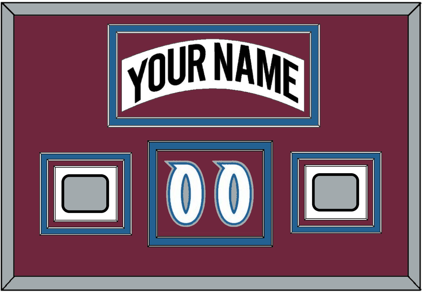Colorado Nameplate, Number (Shoulder) & 2 Stanley Cup Finals Patches - Home White (1999-2001) - Premier Tier 2