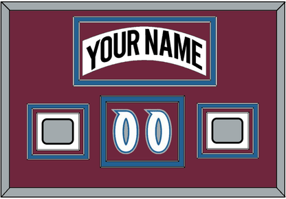 Colorado Nameplate, Number (Shoulder) & 2 Stanley Cup Finals Patches - Home White (1999-2001) - Premier Tier 2