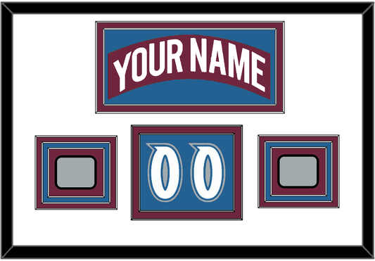Colorado Nameplate, Number (Shoulder) & 2 Stanley Cup Finals Patches - Road Burgundy (1999-2001) - Premier Tier 1