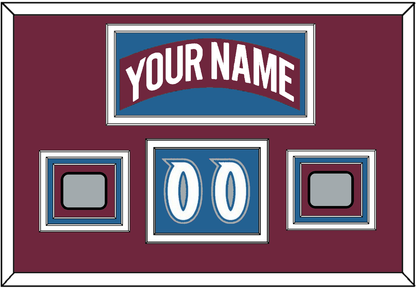 Colorado Nameplate, Number (Shoulder) & 2 Stanley Cup Finals Patches - Road Burgundy (1999-2001) - Premier Tier 3