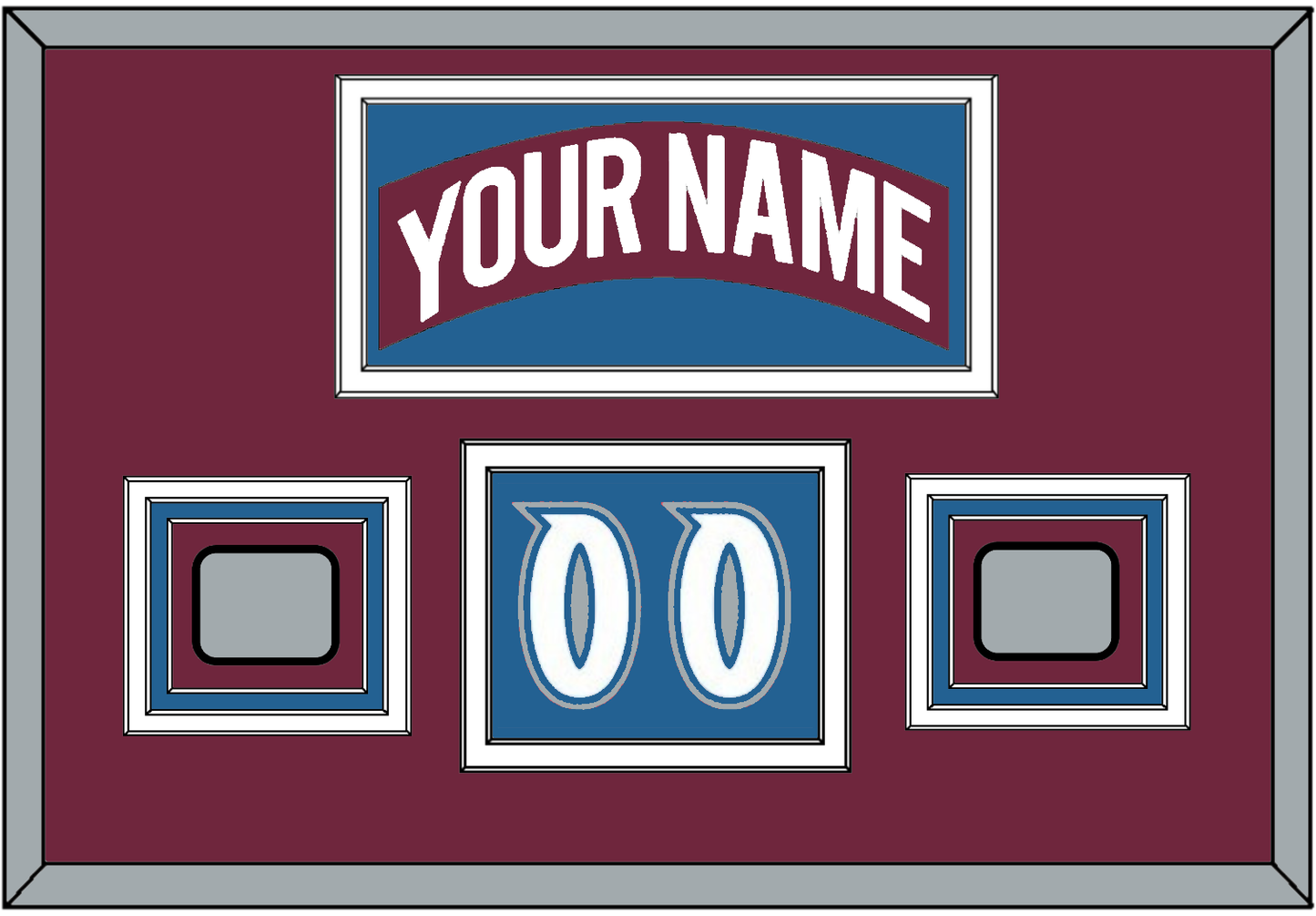 Colorado Nameplate, Number (Shoulder) & 2 Stanley Cup Finals Patches - Road Burgundy (1999-2001) - Premier Tier 3
