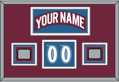 Colorado Nameplate, Number (Shoulder) & 2 Stanley Cup Finals Patches - Road Burgundy (1999-2001) - Premier Tier 3