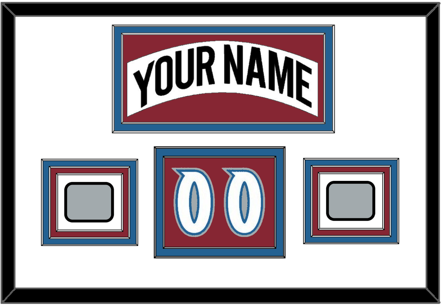 Colorado Nameplate, Number (Shoulder) & 2 Stanley Cup Finals Patches - Home White (1995-1996) - Premier Tier 1