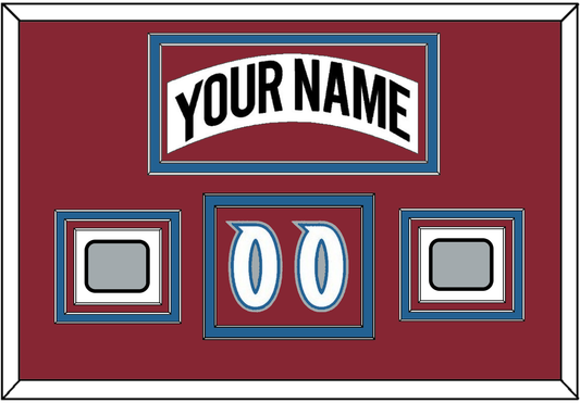 Colorado Nameplate, Number (Shoulder) & 2 Stanley Cup Finals Patches - Home White (1995-1996) - Premier Tier 2