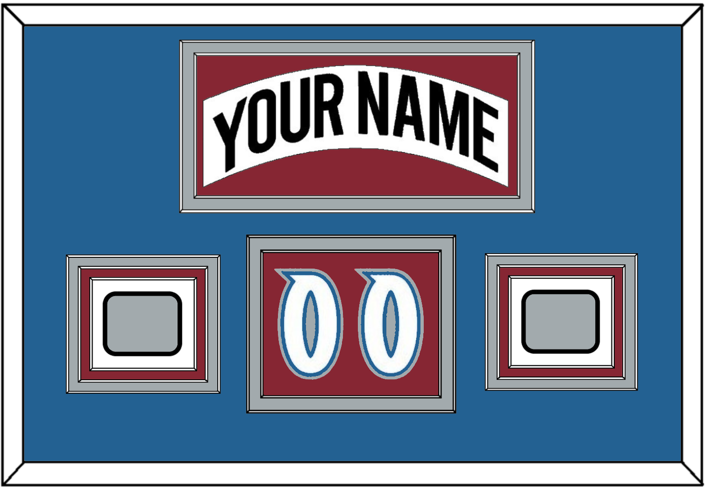 Colorado Nameplate, Number (Shoulder) & 2 Stanley Cup Finals Patches - Home White (1995-1996) - Premier Tier 3