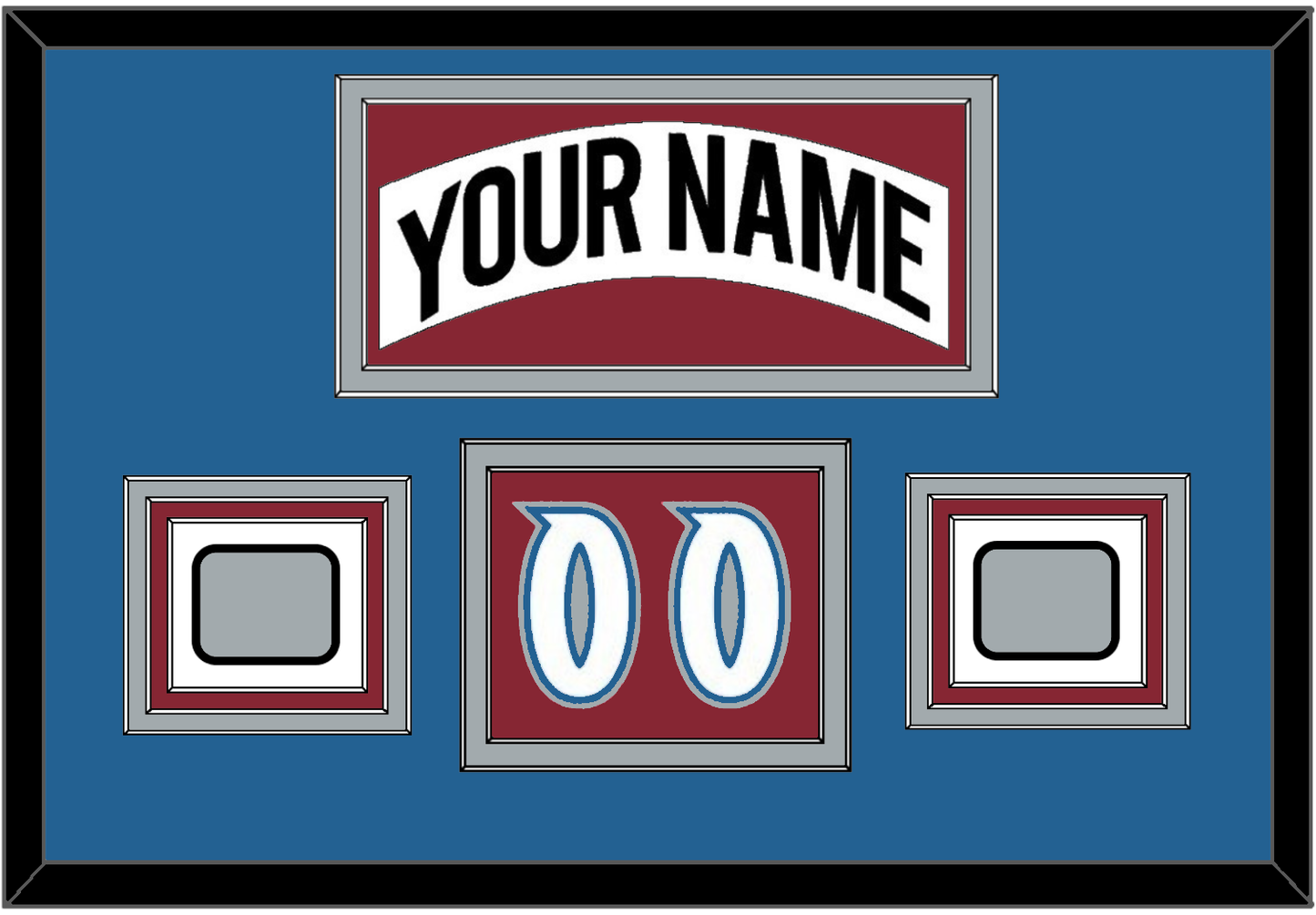 Colorado Nameplate, Number (Shoulder) & 2 Stanley Cup Finals Patches - Home White (1995-1996) - Premier Tier 3