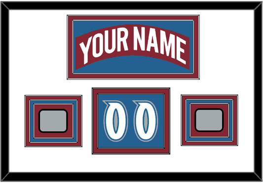 Colorado Nameplate, Number (Shoulder) & 2 Stanley Cup Finals Patches - Road Burgundy (1995-1996) - Premier Tier 1