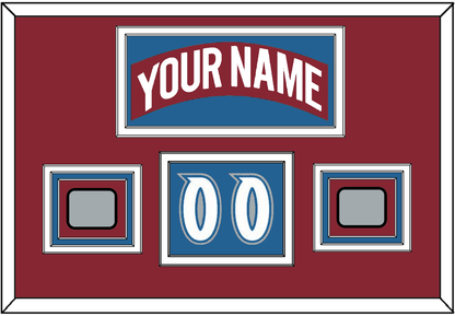 Colorado Nameplate, Number (Shoulder) & 2 Stanley Cup Finals Patches - Road Burgundy (1995-1996) - Premier Tier 3