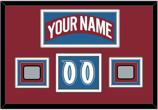 Colorado Nameplate, Number (Shoulder) & 2 Stanley Cup Finals Patches - Road Burgundy (1995-1996) - Premier Tier 3