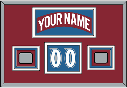 Colorado Nameplate, Number (Shoulder) & 2 Stanley Cup Finals Patches - Road Burgundy (1995-1996) - Premier Tier 3