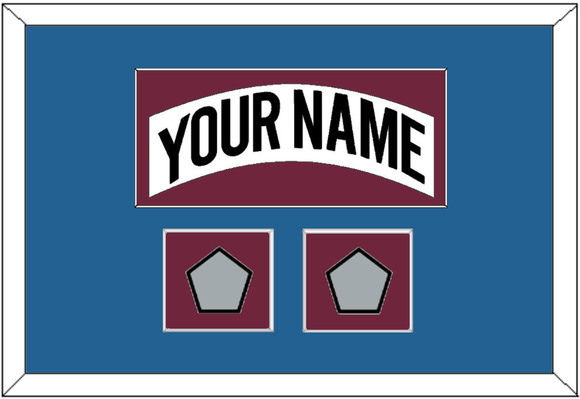 Colorado Nameplate & 2 Stanley Cup Finals Patches - Home White (1999-2001) - Single Mat 3