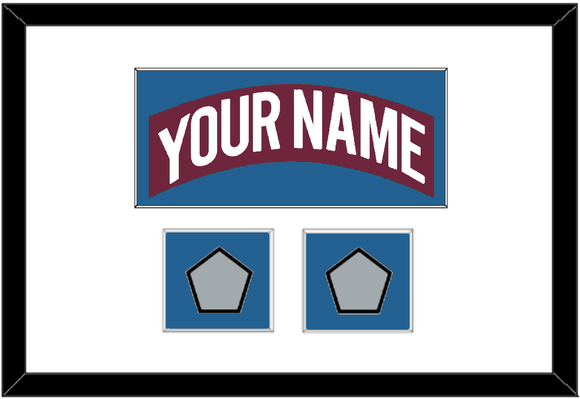 Colorado Nameplate & 2 Stanley Cup Finals Patches - Road Burgundy (1999-2001) - Single Mat 1