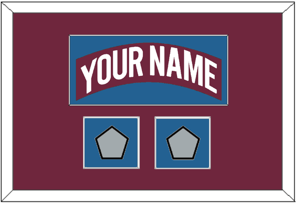 Colorado Nameplate & 2 Stanley Cup Finals Patches - Road Burgundy (1999-2001) - Single Mat 2