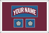 Colorado Nameplate & 2 Stanley Cup Finals Patches - Road Burgundy (1999-2001) - Single Mat 2