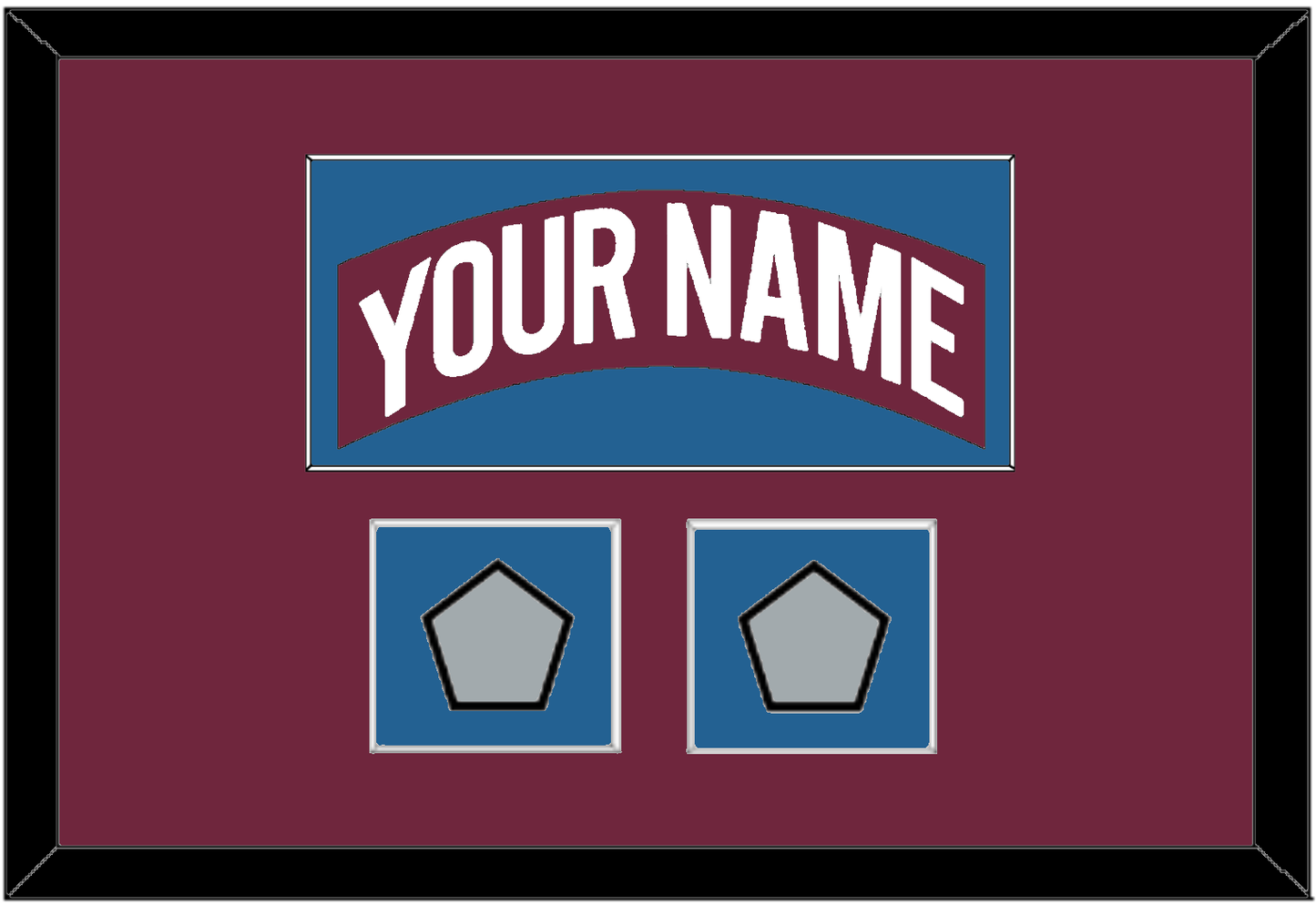 Colorado Nameplate & 2 Stanley Cup Finals Patches - Road Burgundy (1999-2001) - Essential Tier 2