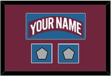 Colorado Nameplate & 2 Stanley Cup Finals Patches - Road Burgundy (1999-2001) - Single Mat 2