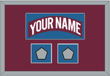 Colorado Nameplate & 2 Stanley Cup Finals Patches - Road Burgundy (1999-2001) - Single Mat 2