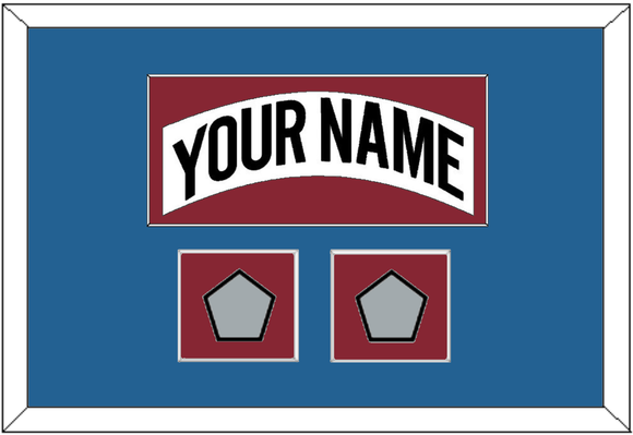 Colorado Nameplate & 2 Stanley Cup Finals Patches - Home White (1995-1996) - Single Mat 3