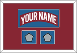 Colorado Nameplate & 2 Stanley Cup Finals Patches - Road Burgundy (1995-1996) - Single Mat 2