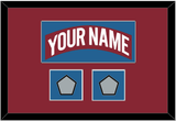Colorado Nameplate & 2 Stanley Cup Finals Patches - Road Burgundy (1995-1996) - Single Mat 2