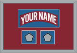 Colorado Nameplate & 2 Stanley Cup Finals Patches - Road Burgundy (1995-1996) - Single Mat 2