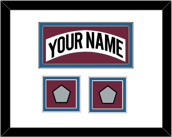 Colorado Nameplate & 2 Stanley Cup Finals Patches - Home White (1999-2001) - Double Mat 1