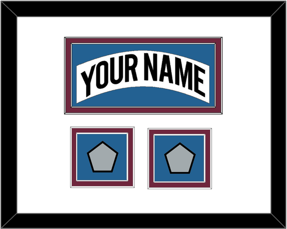 Colorado Nameplate & 2 Stanley Cup Finals Patches - Home White (1999-2001) - Double Mat 2