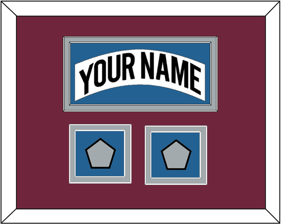 Colorado Nameplate & 2 Stanley Cup Finals Patches - Home White (1999-2001) - Double Mat 3