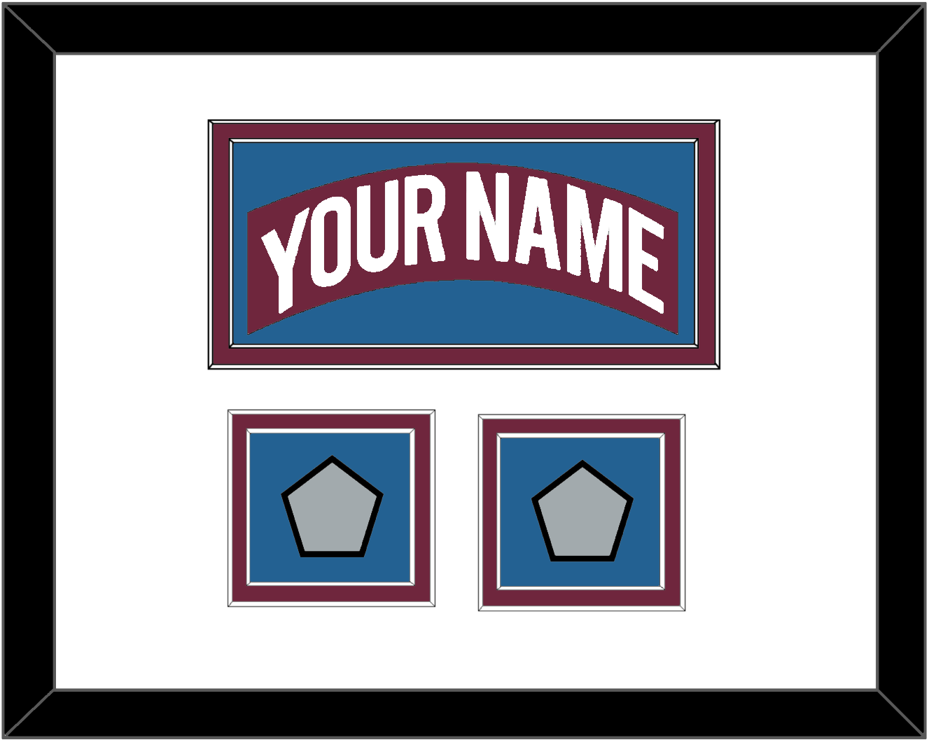 Colorado Nameplate & 2 Stanley Cup Finals Patches - Road Burgundy (1999-2001) - Signature Tier 1