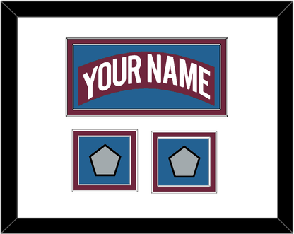 Colorado Nameplate & 2 Stanley Cup Finals Patches - Road Burgundy (1999-2001) - Signature Tier 1
