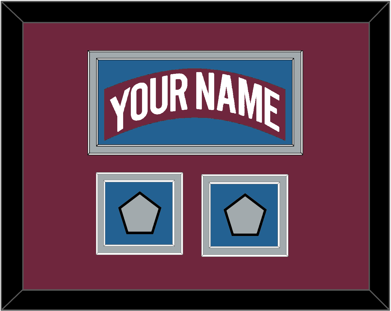 Colorado Nameplate & 2 Stanley Cup Finals Patches - Road Burgundy (1999-2001) - Signature Tier 2