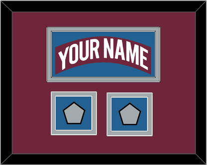 Colorado Nameplate & 2 Stanley Cup Finals Patches - Road Burgundy (1999-2001) - Signature Tier 2