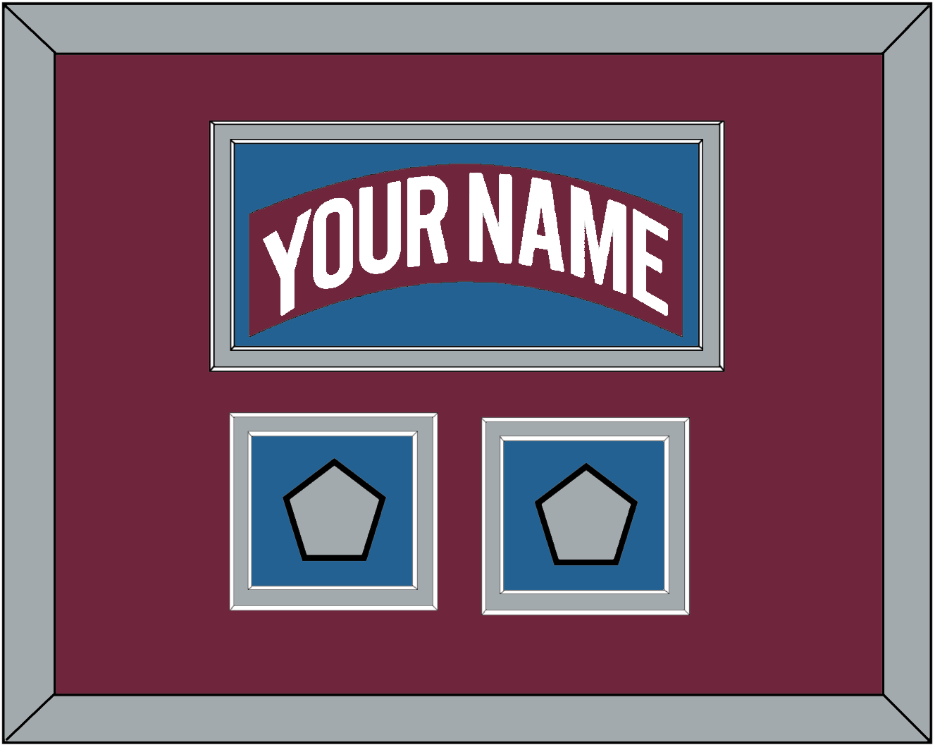 Colorado Nameplate & 2 Stanley Cup Finals Patches - Road Burgundy (1999-2001) - Signature Tier 2