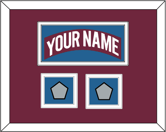Colorado Nameplate & 2 Stanley Cup Finals Patches - Road Burgundy (1999-2001) - Double Mat 3