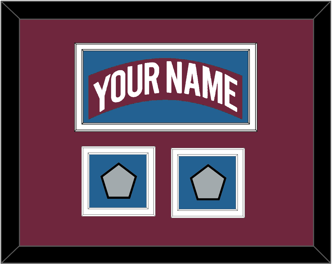 Colorado Nameplate & 2 Stanley Cup Finals Patches - Road Burgundy (1999-2001) - Signature Tier 3