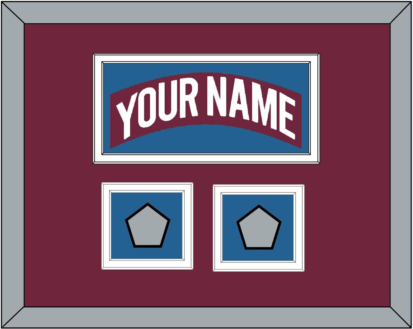 Colorado Nameplate & 2 Stanley Cup Finals Patches - Road Burgundy (1999-2001) - Signature Tier 3