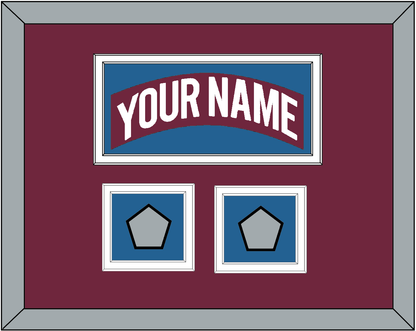 Colorado Nameplate & 2 Stanley Cup Finals Patches - Road Burgundy (1999-2001) - Signature Tier 3