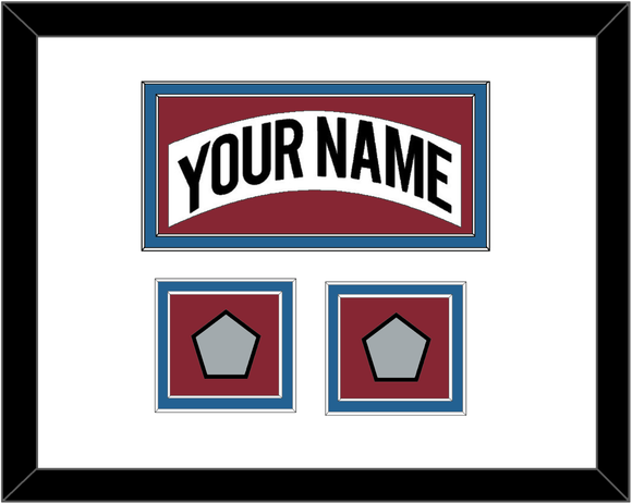 Colorado Nameplate & 2 Stanley Cup Finals Patches - Home White (1995-1996) - Double Mat 1