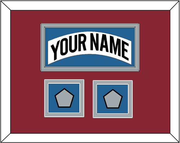 Colorado Nameplate & 2 Stanley Cup Finals Patches - Home White (1995-1996) - Double Mat 3