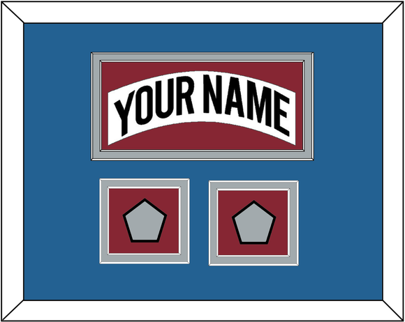 Colorado Nameplate & 2 Stanley Cup Finals Patches - Home White (1995-1996) - Double Mat 4