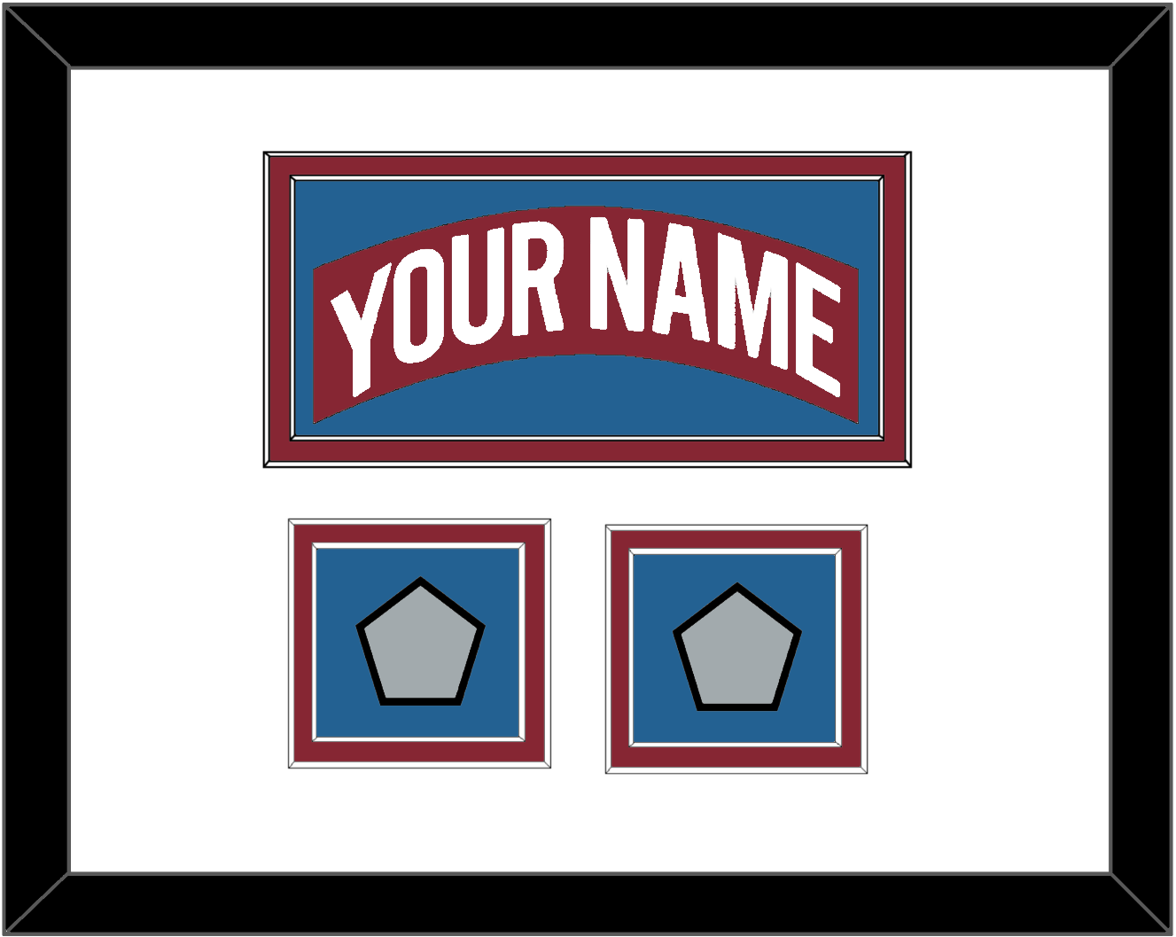 Colorado Nameplate & 2 Stanley Cup Finals Patches - Road Burgundy (1995-1996) - Signature Tier 1