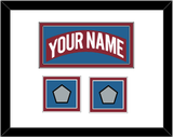 Colorado Nameplate & 2 Stanley Cup Finals Patches - Road Burgundy (1995-1996) - Double Mat 1