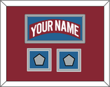 Colorado Nameplate & 2 Stanley Cup Finals Patches - Road Burgundy (1995-1996) - Double Mat 2