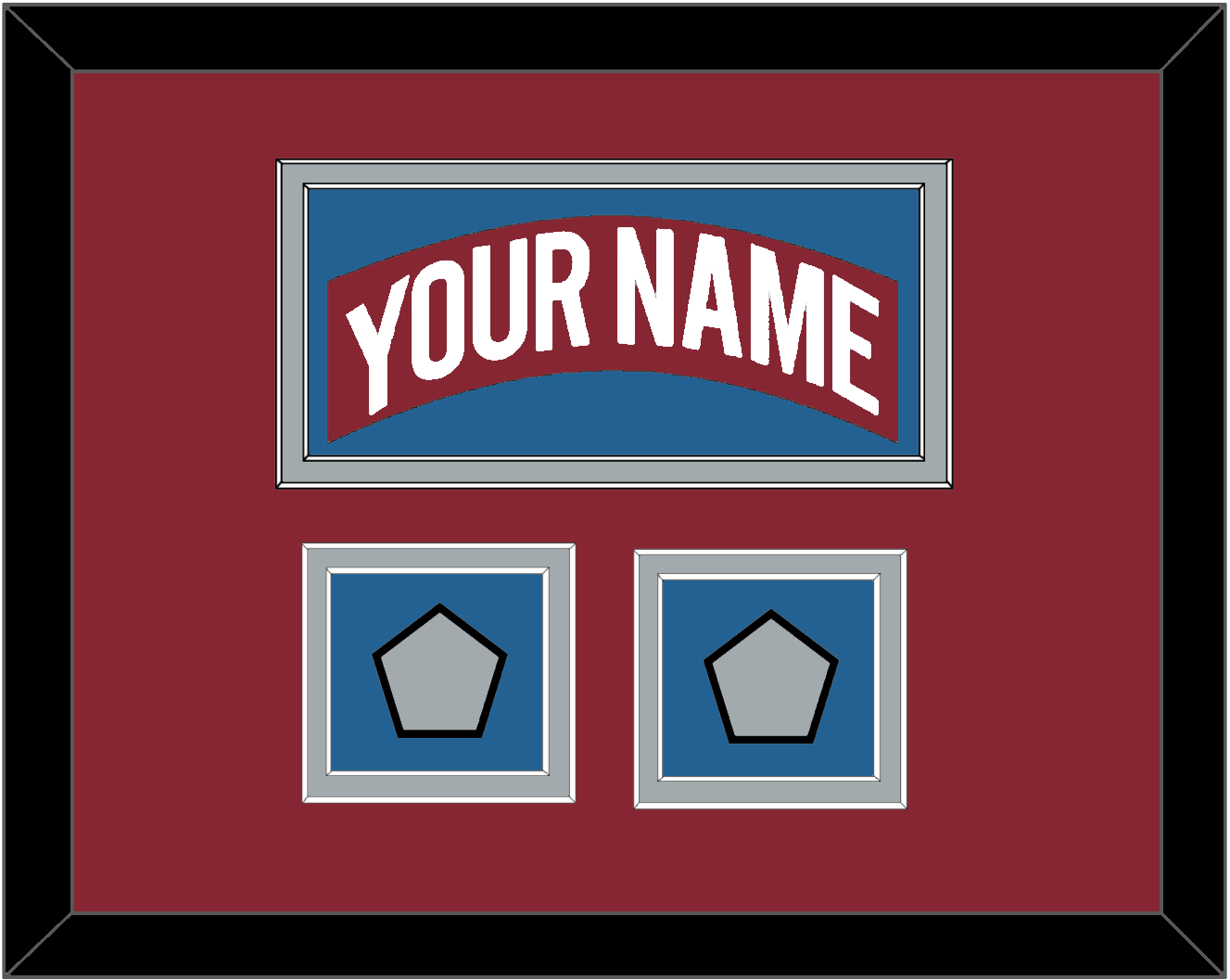 Colorado Nameplate & 2 Stanley Cup Finals Patches - Road Burgundy (1995-1996) - Signature Tier 2